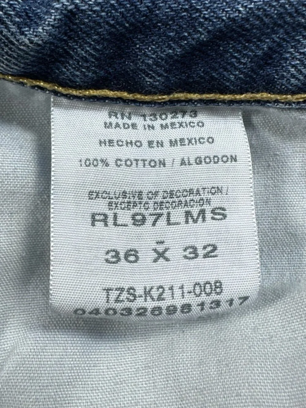 Lee Men's Jeans Reserve Straight Leg Dark Wash‎ Premium Denim Blue Size 36x32